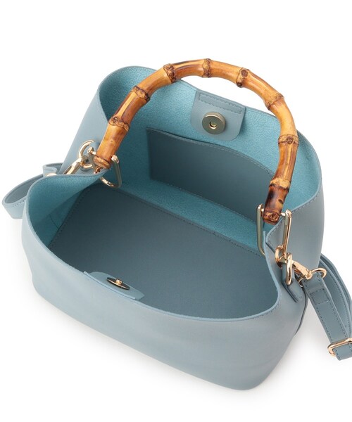 SHOO・LA・RUE（シューラルー）の「◆【2WAY】バンブーハンドルトートバッグ（トートバッグ・レディース・グレー/ブルー/ブラック・00）」の11枚目の写真