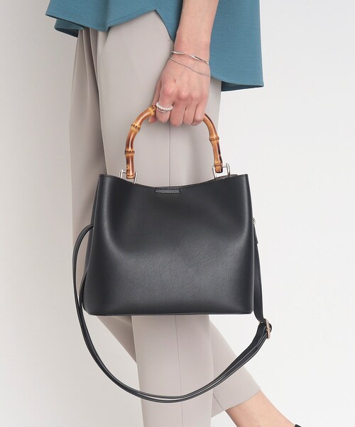 SHOO・LA・RUE（シューラルー）の「◆【2WAY】バンブーハンドルトートバッグ（トートバッグ・レディース・グレー/ブルー/ブラック・00）」の15枚目の写真