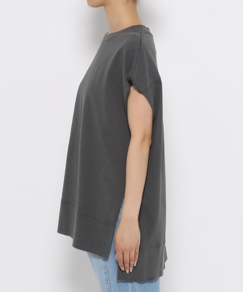 LEPSIM(レプシィム)の「ヴィンテージライクフレンチスリーブチュニック 198467(Tシャツ/カットソー・レディース・オフホワイト/チャコールグレー/ブルー・FREE)」の6枚目の写真