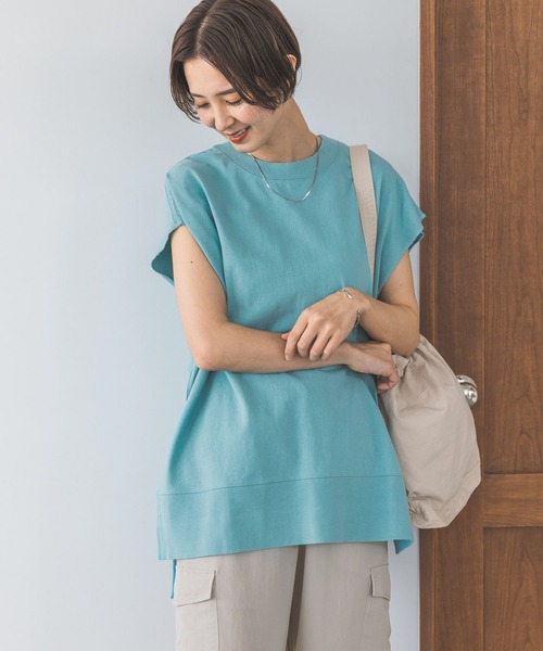 LEPSIM(レプシィム)の「ヴィンテージライクフレンチスリーブチュニック 198467(Tシャツ/カットソー・レディース・オフホワイト/チャコールグレー/ブルー・FREE)」の10枚目の写真
