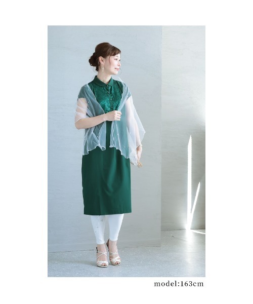 新品未使用oyuna ショール パール付きチュールストール（ストール/ショール）｜Sawa a la mode