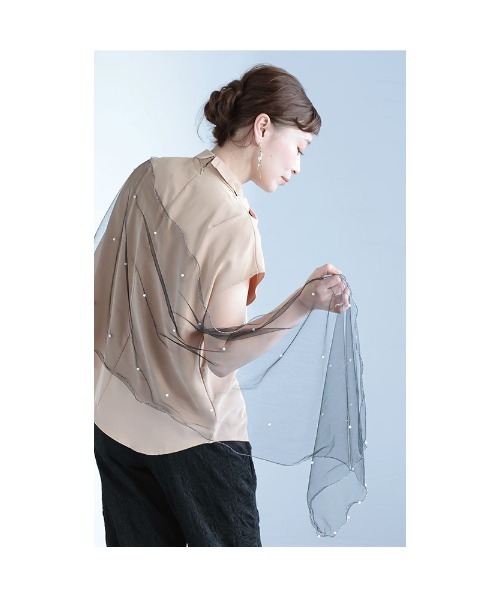 パール付きチュールストール（ストール/ショール）｜Sawa a la