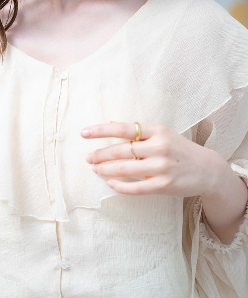 WEGO（ウィゴー）の「WEGO/2WAYドロストスリーブフリルブラウス（シャツ/ブラウス・レディース・アイボリー/ライトブラウン・FREE）」の5枚目の写真