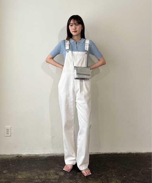 EPIMI E'PIMMY（エピミエピミー）の「衿付きリブジップニット（ニット/セーター・レディース・ピンクベージュ/オフホワイト/チャコールグレー/ブルー・MEDIUM）」の17枚目の写真