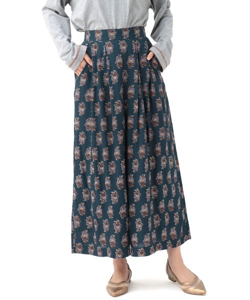 チチカカ（チチカカ）の「ウォッシャブルレーヨンフラワープリントパンツ（その他パンツ・レディース・キャメル/ネイビー/グリーン・LARGE/MEDIUM）」の10枚目の写真