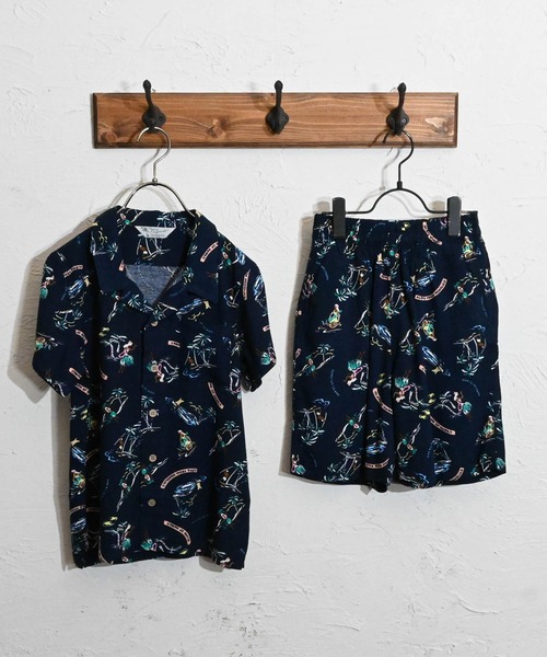 Anytime Songs(エニータイムソングス)の「アロハ セットアップ(シャツ/ブラウス・キッズ・ネイビー/ホワイト系その他3/ブラック系その他2/ネイビー系/ホワイト系その他5/ホワイト系その他2/ブラック系その他/オフホワイト/ブラック系その他3/ブラック/ホワイト系その他/ホワイト系その他4・160/150/140)」の12枚目の写真