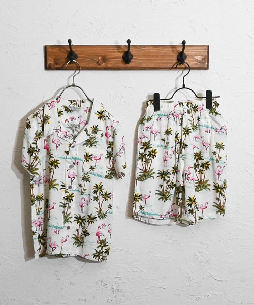 Anytime Songs(エニータイムソングス)の「アロハ セットアップ(シャツ/ブラウス・キッズ・ネイビー/ホワイト系その他3/ブラック系その他2/ネイビー系/ホワイト系その他5/ホワイト系その他2/ブラック系その他/オフホワイト/ブラック系その他3/ブラック/ホワイト系その他/ホワイト系その他4・160/150/140)」の3枚目の写真