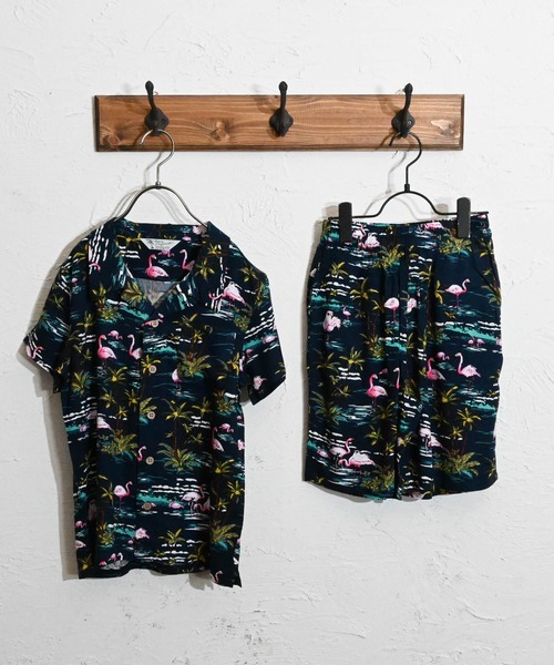 Anytime Songs(エニータイムソングス)の「アロハ セットアップ(シャツ/ブラウス・キッズ・ネイビー/ホワイト系その他3/ブラック系その他2/ネイビー系/ホワイト系その他5/ホワイト系その他2/ブラック系その他/オフホワイト/ブラック系その他3/ブラック/ホワイト系その他/ホワイト系その他4・160/150/140)」の11枚目の写真