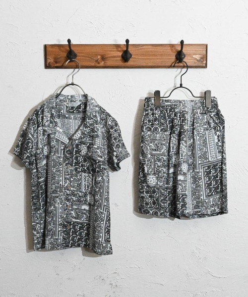 Anytime Songs(エニータイムソングス)の「アロハ セットアップ(シャツ/ブラウス・キッズ・ネイビー/ホワイト系その他3/ブラック系その他2/ネイビー系/ホワイト系その他5/ホワイト系その他2/ブラック系その他/オフホワイト/ブラック系その他3/ブラック/ホワイト系その他/ホワイト系その他4・160/150/140)」の6枚目の写真