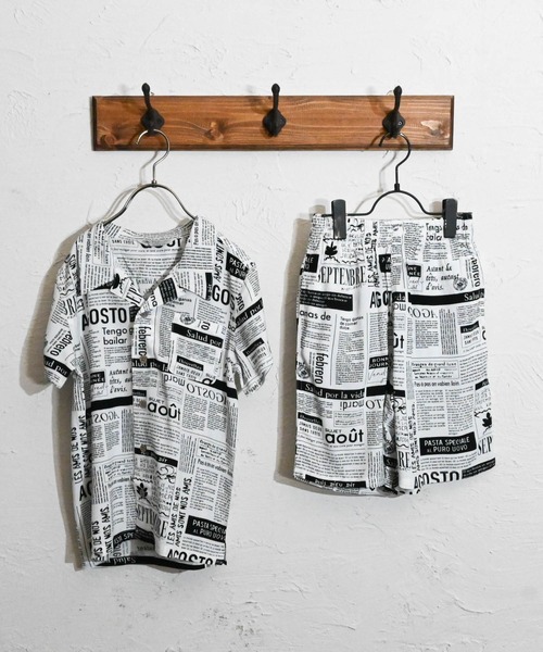 Anytime Songs(エニータイムソングス)の「アロハ セットアップ(シャツ/ブラウス・キッズ・ネイビー/ホワイト系その他3/ブラック系その他2/ネイビー系/ホワイト系その他5/ホワイト系その他2/ブラック系その他/オフホワイト/ブラック系その他3/ブラック/ホワイト系その他/ホワイト系その他4・160/150/140)」の7枚目の写真