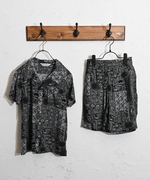 Anytime Songs(エニータイムソングス)の「アロハ セットアップ(シャツ/ブラウス・キッズ・ネイビー/ホワイト系その他3/ブラック系その他2/ネイビー系/ホワイト系その他5/ホワイト系その他2/ブラック系その他/オフホワイト/ブラック系その他3/ブラック/ホワイト系その他/ホワイト系その他4・160/150/140)」の9枚目の写真