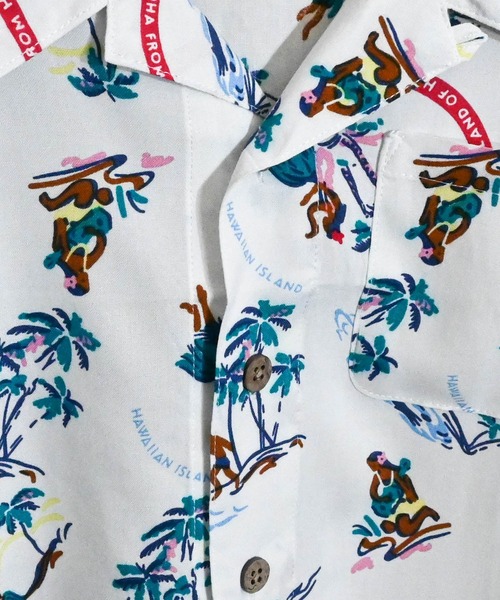 Anytime Songs(エニータイムソングス)の「アロハ セットアップ(シャツ/ブラウス・キッズ・ネイビー/ホワイト系その他3/ブラック系その他2/ネイビー系/ホワイト系その他5/ホワイト系その他2/ブラック系その他/オフホワイト/ブラック系その他3/ブラック/ホワイト系その他/ホワイト系その他4・160/150/140)」の16枚目の写真