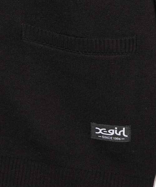 xgirl ブラックカーディガン X-girl（エックスガール）の「FACE JACQUARD KNIT CARDIGAN