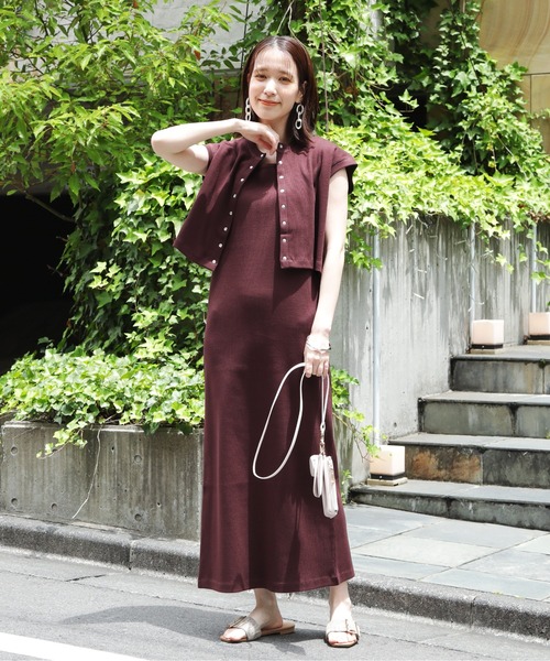 N.(N. Natural Beauty Basic)(エヌエヌナチュラルビューティーベーシック)の「◆ベスト×ワンピースカットソーセット(ワンピース・レディース・ブラック/ブラウン/ブルー・MEDIUM)」の19枚目の写真