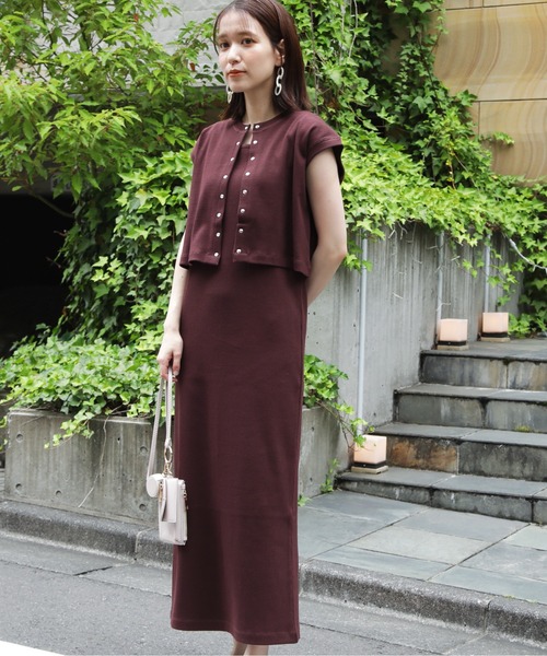 N.(N. Natural Beauty Basic)(エヌエヌナチュラルビューティーベーシック)の「◆ベスト×ワンピースカットソーセット(ワンピース・レディース・ブラック/ブラウン/ブルー・MEDIUM)」の5枚目の写真