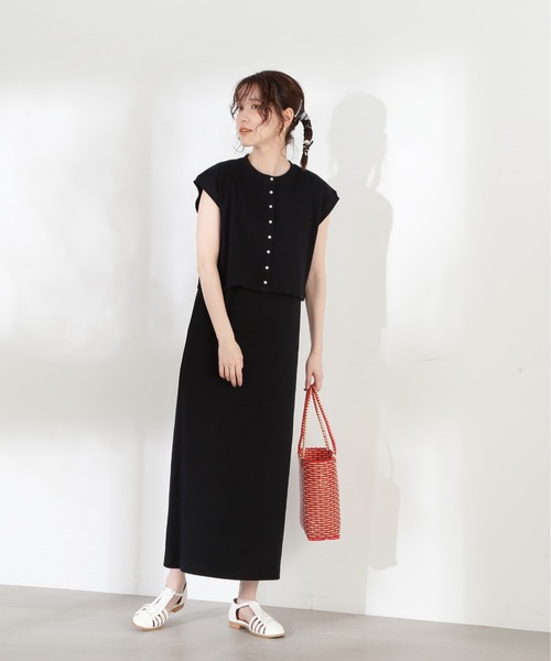 N.(N. Natural Beauty Basic)(エヌエヌナチュラルビューティーベーシック)の「◆ベスト×ワンピースカットソーセット(ワンピース・レディース・ブラック/ブラウン/ブルー・MEDIUM)」の11枚目の写真