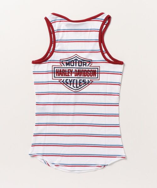 Harley-Davidson（ハーレーダビッドソン）の「星条旗ヘンリータンクトップ（タンクトップ・レディース・ホワイト×レッド・X-SMALL/MEDIUM/SMALL/X-LARGE/LARGE）」の2枚目の写真