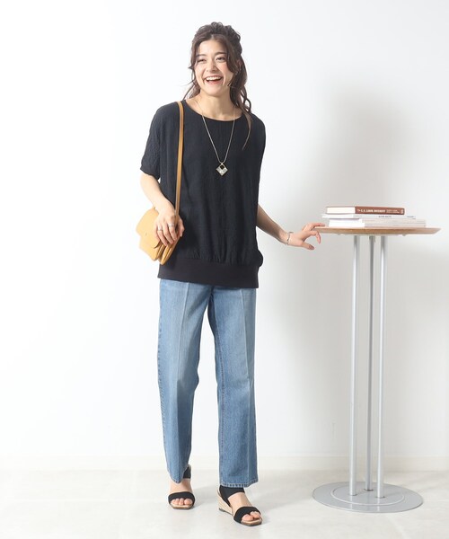 DRESKIP(ドレスキップ)の「◆ゆるっと楽ちん しぼしぼドルマンブラウス(シャツ/ブラウス・レディース・ピンク系/ナチュラル/オフホワイト/ブルー/イエロー/ブラック・00)」の8枚目の写真