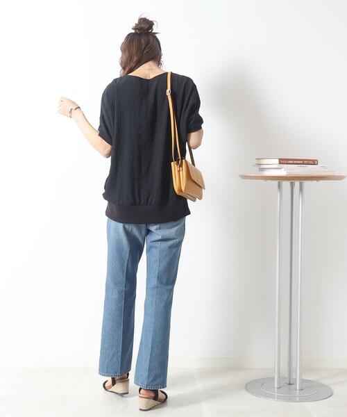 DRESKIP(ドレスキップ)の「◆ゆるっと楽ちん しぼしぼドルマンブラウス(シャツ/ブラウス・レディース・ピンク系/ナチュラル/オフホワイト/ブルー/イエロー/ブラック・00)」の10枚目の写真