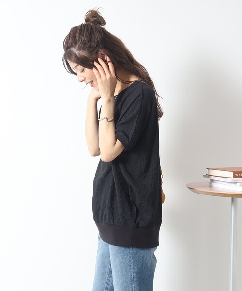 DRESKIP(ドレスキップ)の「◆ゆるっと楽ちん しぼしぼドルマンブラウス(シャツ/ブラウス・レディース・ピンク系/ナチュラル/オフホワイト/ブルー/イエロー/ブラック・00)」の12枚目の写真