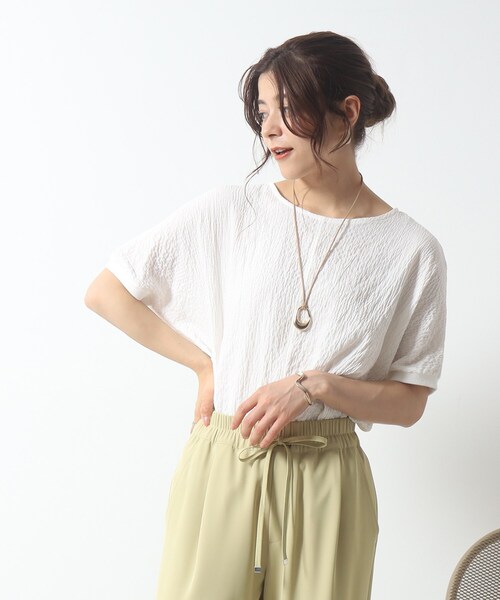 DRESKIP(ドレスキップ)の「◆ゆるっと楽ちん しぼしぼドルマンブラウス(シャツ/ブラウス・レディース・ピンク系/ナチュラル/オフホワイト/ブルー/イエロー/ブラック・00)」の17枚目の写真