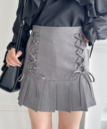 Loueme | プリーツヘムレースアップミニスカート(スカート)