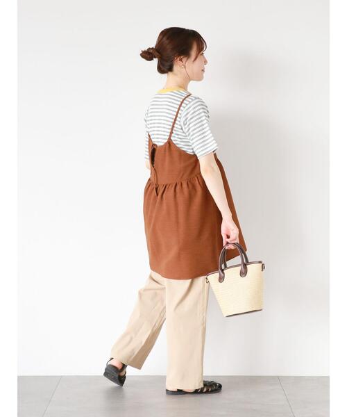 ehka sopo(エヘカソポ)の「ボーダーリンガーTシャツ(Tシャツ/カットソー・レディース・オフホワイト/ピンク/ブルー/モカ・F)」の8枚目の写真