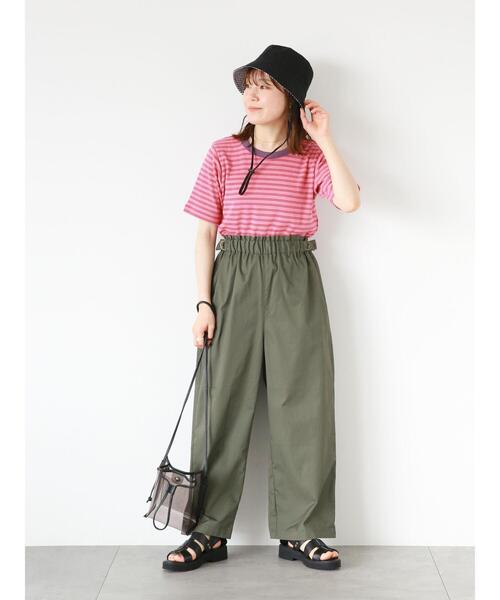 ehka sopo(エヘカソポ)の「ボーダーリンガーTシャツ(Tシャツ/カットソー・レディース・オフホワイト/ピンク/ブルー/モカ・F)」の20枚目の写真