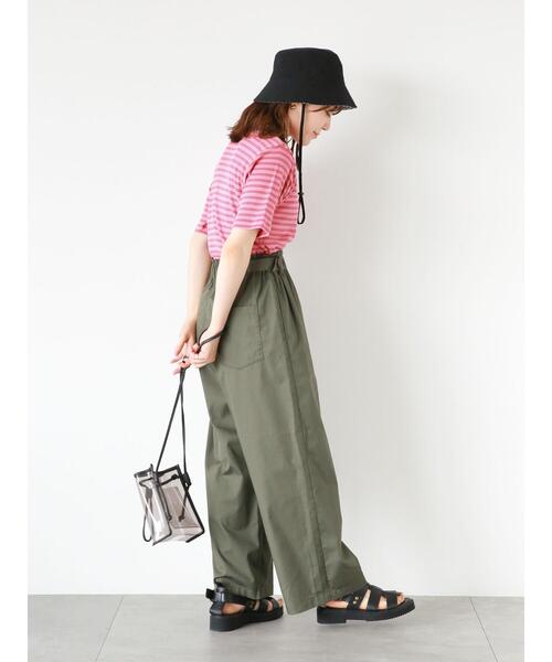 ehka sopo(エヘカソポ)の「ボーダーリンガーTシャツ(Tシャツ/カットソー・レディース・オフホワイト/ピンク/ブルー/モカ・F)」の21枚目の写真