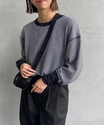 Healthknit（ヘルスニット）の「[HEALTHKNIT/ヘルスニット] 別注 クルーネック ワッフルボーダーカットソー（Tシャツ/カットソー）」