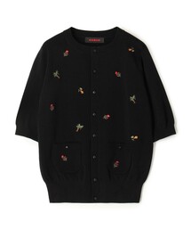 CABaN　ファインポリエステルエンブロダリーハーフスリーブカーディガン caban（キャバン）の「ファインポリエステル エンブロイダリーハーフ