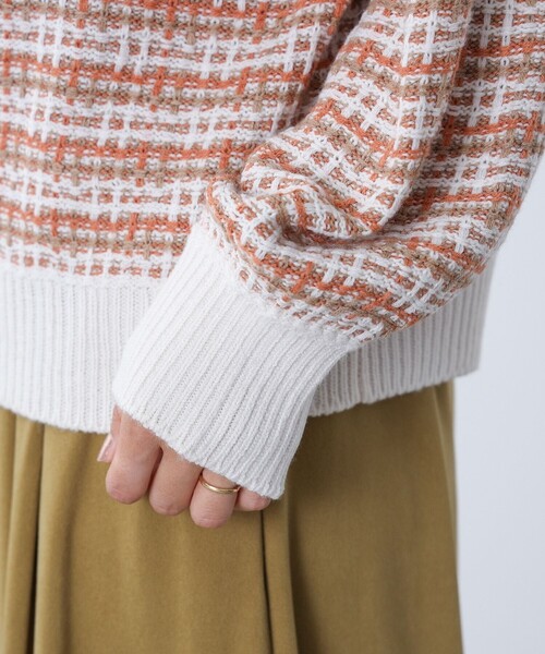 【45rpm/45DASH】タータンチェック変形ボレロ　カーディガン　3 45rpm/45DASH】タータンチェック変形ボレロ カーディガン 3