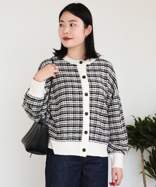チェックジャカード カーディガン（カーディガン/ボレロ）｜BEAMS