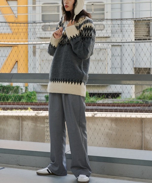 Auntie Rosa Holiday（アンティローザホリデー）の「イージーワイドスラックス（スラックス・レディース・ブラック/グレー・SMALL/MEDIUM）」の5枚目の写真