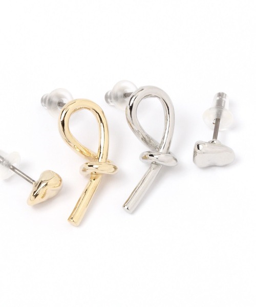 studio CLIP（スタディオクリップ）の「【daily CLIP】ねじれメタル2SETピアス（ピアス（両耳用）・レディース・その他1/その他2・FREE）」の3枚目の写真