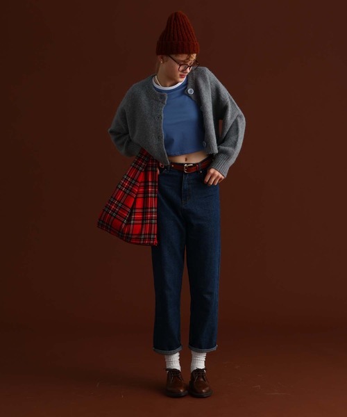 sara&cake（サラアンドケイク）の「ショート丈クルーネックニットカーディガン（カーディガン/ボレロ・レディース・ピンク系その他/ブラック/グレー・FREE）」の18枚目の写真