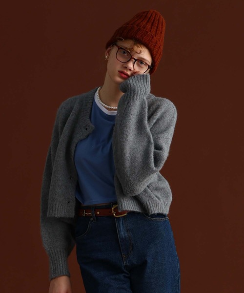 sara&cake（サラアンドケイク）の「ショート丈クルーネックニットカーディガン（カーディガン/ボレロ・レディース・ピンク系その他/ブラック/グレー・FREE）」の17枚目の写真