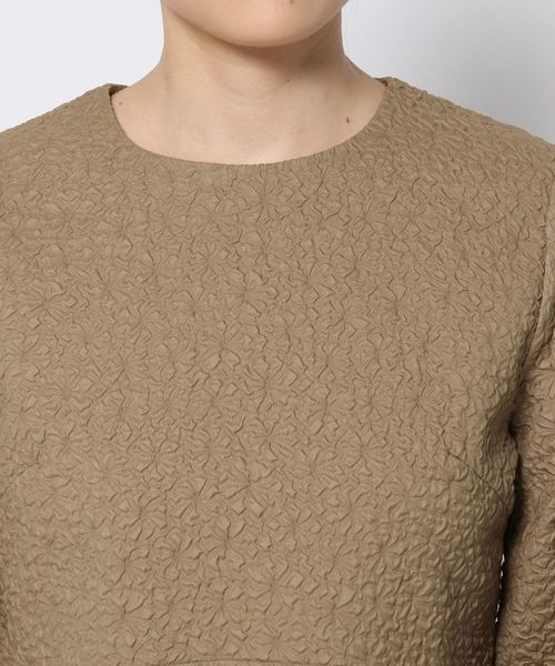 mysty woman(ミスティウーマン)の「ペプラムジャガードチュニックブラウス 976663(Tシャツ/カットソー・レディース・モカ/アイボリー/ブラック・FREE)」の14枚目の写真