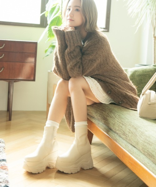 R&E】厚底ラバーStormストレッチショートブーツ（ブーツ）｜R&E