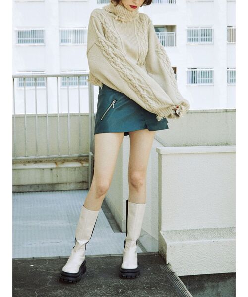 jouetie（ジュエティ）の「ダメージケーブルニット（ニット/セーター・レディース・レッド/アイボリー/ブラック/ブルー・MEDIUM）」の16枚目の写真