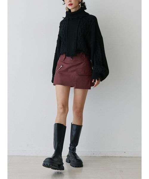 jouetie（ジュエティ）の「ダメージケーブルニット（ニット/セーター・レディース・レッド/アイボリー/ブラック/ブルー・MEDIUM）」の22枚目の写真