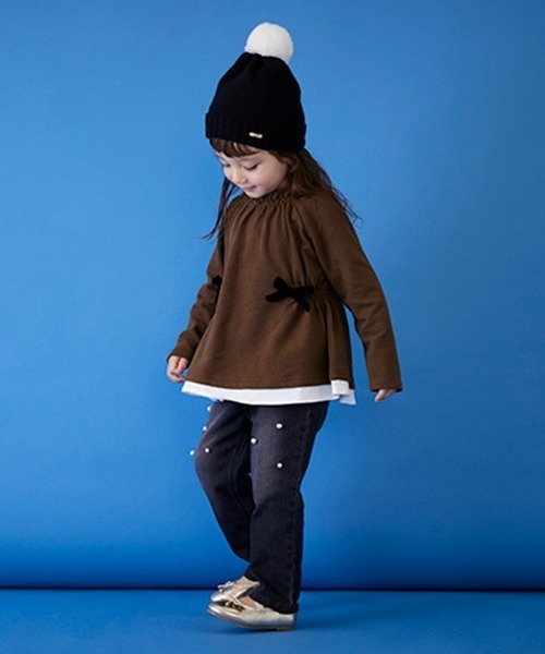 petit main（プティマイン）の「【リンク】パールデニムパンツ★（その他パンツ・キッズ・ブルー/ブラック・90cm/120cm/130cm/100cm/110cm/80ｃｍ）」の6枚目の写真