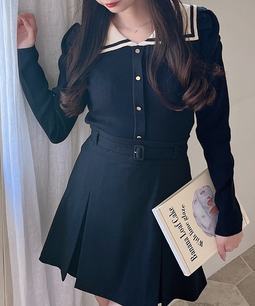 MIIA（ミーア）の「衿付パワショルニット（ニット/セーター・レディース・ブラック/ピンク/オフホワイト・FREE）」の20枚目の写真