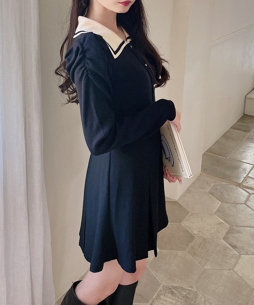 MIIA（ミーア）の「衿付パワショルニット（ニット/セーター・レディース・ブラック/ピンク/オフホワイト・FREE）」の22枚目の写真