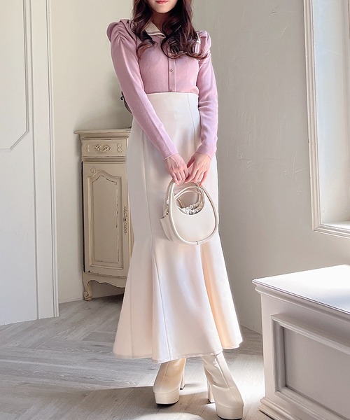 MIIA（ミーア）の「衿付パワショルニット（ニット/セーター・レディース・ブラック/ピンク/オフホワイト・FREE）」の5枚目の写真