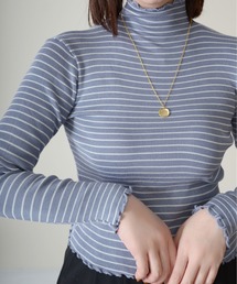 ibeul_ | ハイネックメローボーダー長袖ニットトップス(ニット/セーター)