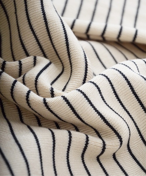 ibeul_（イベール）の「ハイネックメローボーダー長袖ニットトップス（ニット/セーター・レディース・ブラウン/ホワイト/ブラック/アイボリー/グレー・FREE）」の7枚目の写真