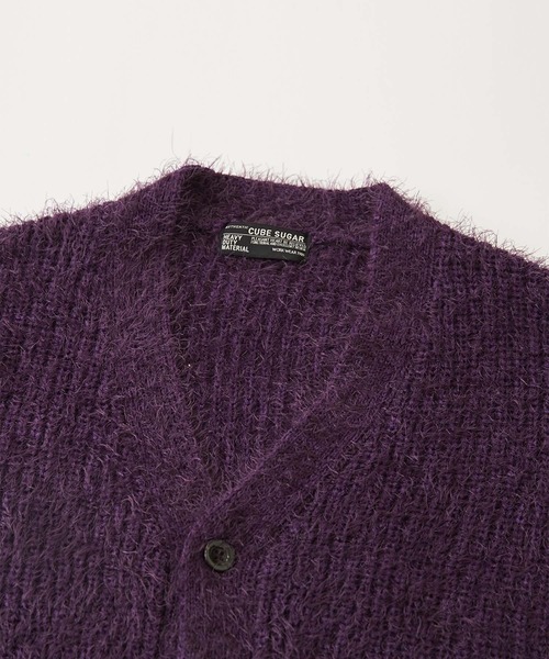 CUBE SUGAR（キューブシュガー）の「シャギーニットVネックカーディガン（カーディガン/ボレロ・レディース・レッド/チャコールグレー/パープル/イエロー・M）」の20枚目の写真