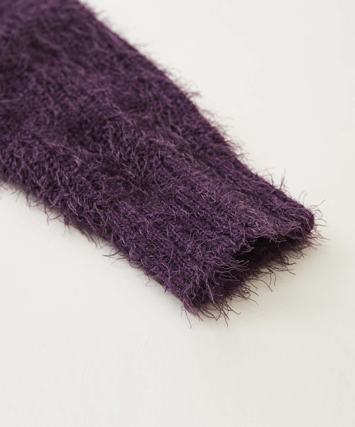 CUBE SUGAR（キューブシュガー）の「シャギーニットVネックカーディガン（カーディガン/ボレロ・レディース・レッド/チャコールグレー/パープル/イエロー・M）」の22枚目の写真