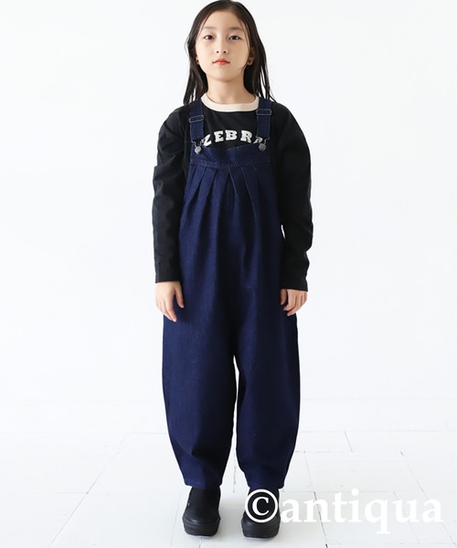 antiqua（アンティカ）の「デニムバルーンサロペット（サロペット/オーバーオール・キッズ・インディゴブルー/ノンウォッシュ・130/140/150/160）」の15枚目の写真